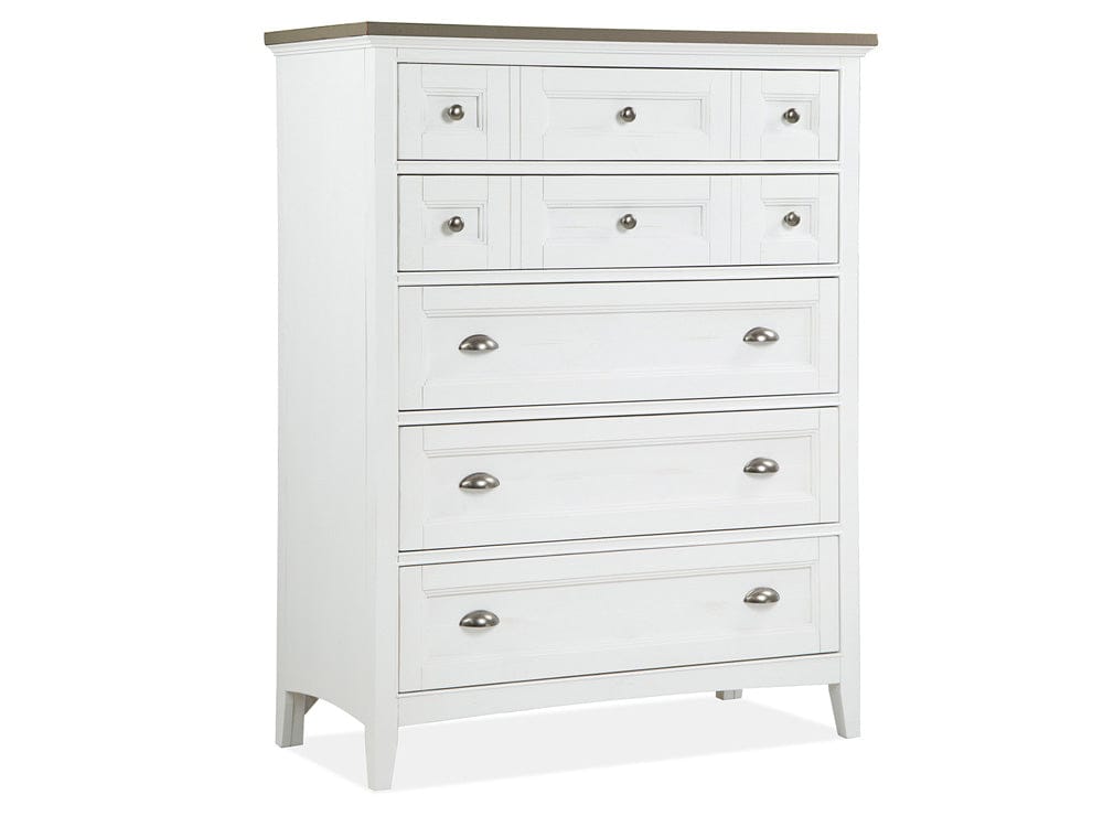 Henry & Mason  -  Seabrook Chalk White And Dovetail Grey 2 Tone Drawer Chest  - AFA00980 view 1
