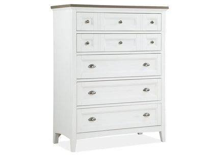 Henry & Mason  -  Seabrook Chalk White And Dovetail Grey 2 Tone Drawer Chest  - AFA00980 view 1