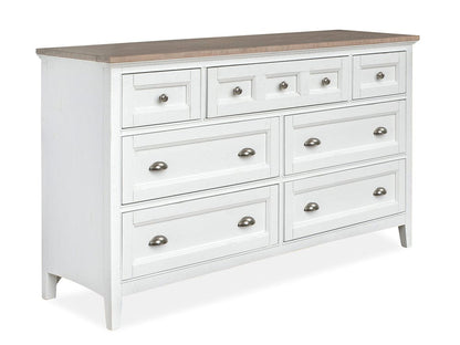Henry & Mason  -  Seabrook Chalk White And Dovetail Grey 2 Tone Drawer Dresser  - AFA00981 view 1