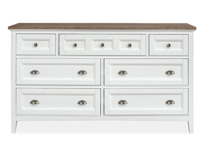 Henry & Mason  -  Seabrook Chalk White And Dovetail Grey 2 Tone Drawer Dresser With Landscape Mirror  - AFA00982 view 3