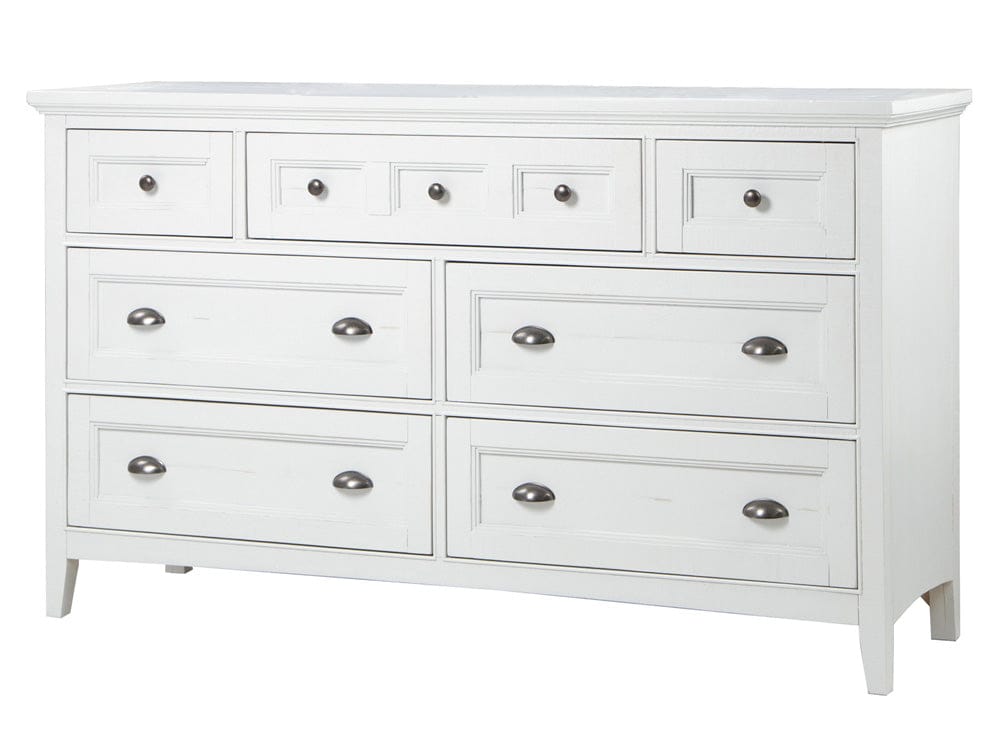 Henry & Mason  -  Seabrook Chalk White And Dovetail Grey Drawer Dresser With Landscape Mirror  - AFA00984 view 3