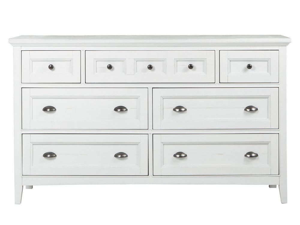 Henry & Mason  -  Seabrook Chalk White And Dovetail Grey Drawer Dresser With Landscape Mirror  - AFA00984 view 4