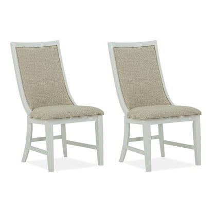 Henry & Mason  -  Seabrook Chalk White And Dovetail Grey Upholstered Host Chair (Set of 2)  - AFA00986 view 1