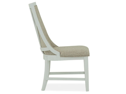Henry & Mason  -  Seabrook Chalk White And Dovetail Grey Upholstered Host Chair (Set of 2)  - AFA00986 view 3