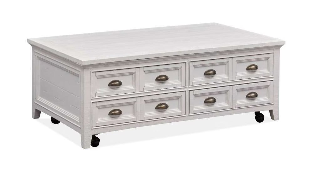 Henry & Mason - Seabrook Lift Top Storage Cocktail Table with Casters in Chalk White - AFA00696 view 1