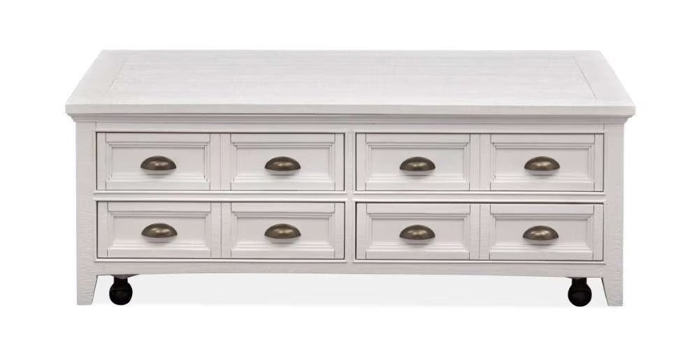 Henry & Mason - Seabrook Lift Top Storage Cocktail Table with Casters in Chalk White - AFA00696 view 2