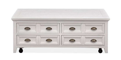 Henry & Mason - Seabrook Lift Top Storage Cocktail Table with Casters in Chalk White - AFA00696 view 2