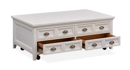 Henry & Mason - Seabrook Lift Top Storage Cocktail Table with Casters in Chalk White - AFA00696 view 4