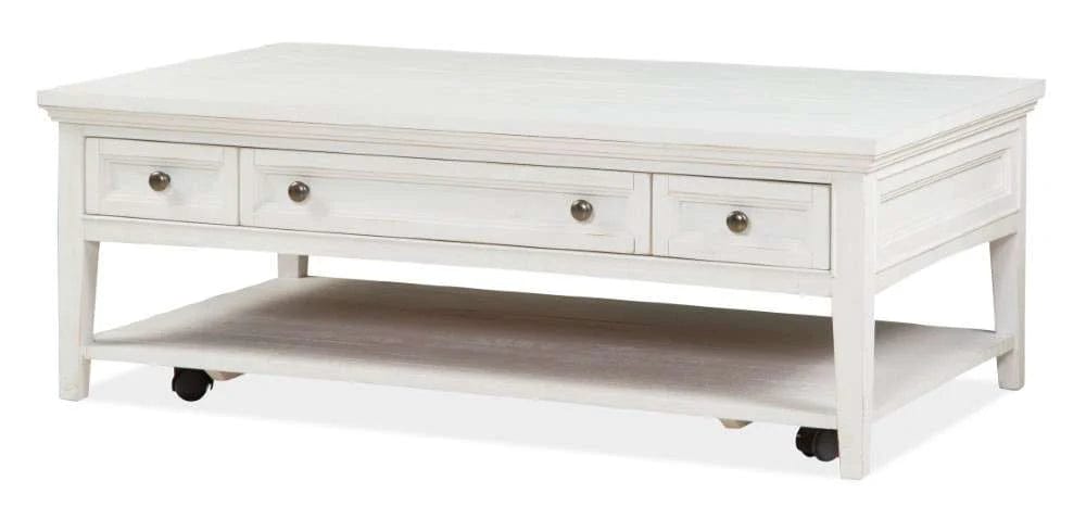 Henry & Mason - Seabrook Rectangular Cocktail Table with Casters in Chalk White - AFA00702 view 1