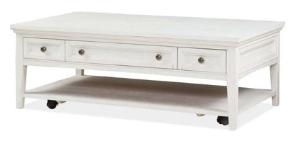 Henry & Mason - Seabrook Rectangular Cocktail Table with Casters in Chalk White - AFA00702 view 1
