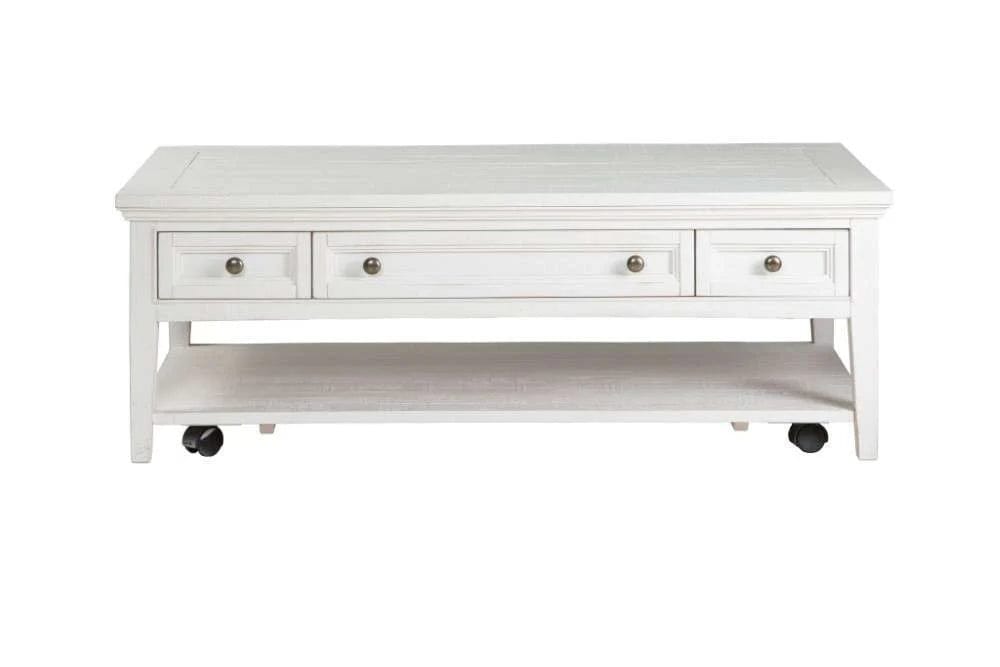 Henry & Mason - Seabrook Rectangular Cocktail Table with Casters in Chalk White - AFA00702 view 2