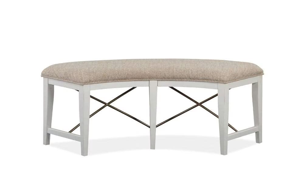 Henry & Mason - Seabrook Wood Curved Bench w/Upholstered Seat KD - AFA00748 view 1