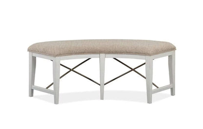 Henry & Mason - Seabrook Wood Curved Bench w/Upholstered Seat KD - AFA00748 view 1