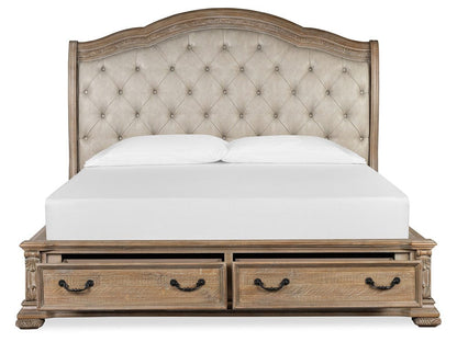 Henry & Mason  -  Selara Fawn California King Upholstered Sleigh Storage Bed  - AFA01110 view 4
