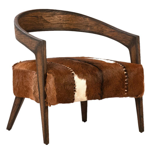 Henry & Mason - Sharie Natural Mindi Wood Accent Chair With Brown Goat Hide Upholstery - DV7112 veiw 1