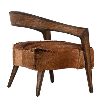 Henry & Mason - Sharie Natural Mindi Wood Accent Chair With Brown Goat Hide Upholstery - DV7112 veiw 2