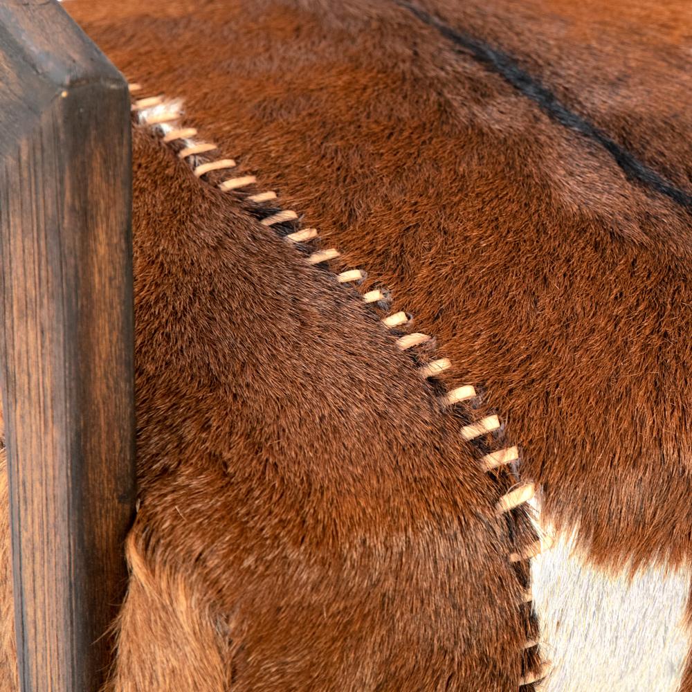 Henry & Mason - Sharie Natural Mindi Wood Accent Chair With Brown Goat Hide Upholstery - DV7112 veiw 3