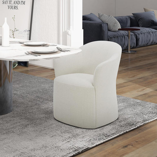 Henry & Mason - Signature Dining Accent Dining Chair with Casters in Ivory, Sapphire, Truffle, & Wicker Fabric - AFA03529 view 1