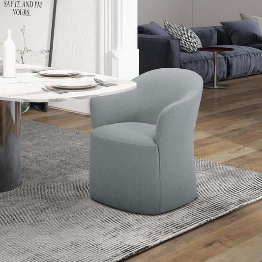 Henry & Mason - Signature Dining Accent Dining Chair with Casters in Ivory, Sapphire, Truffle, & Wicker Fabric - AFA03530 view 1