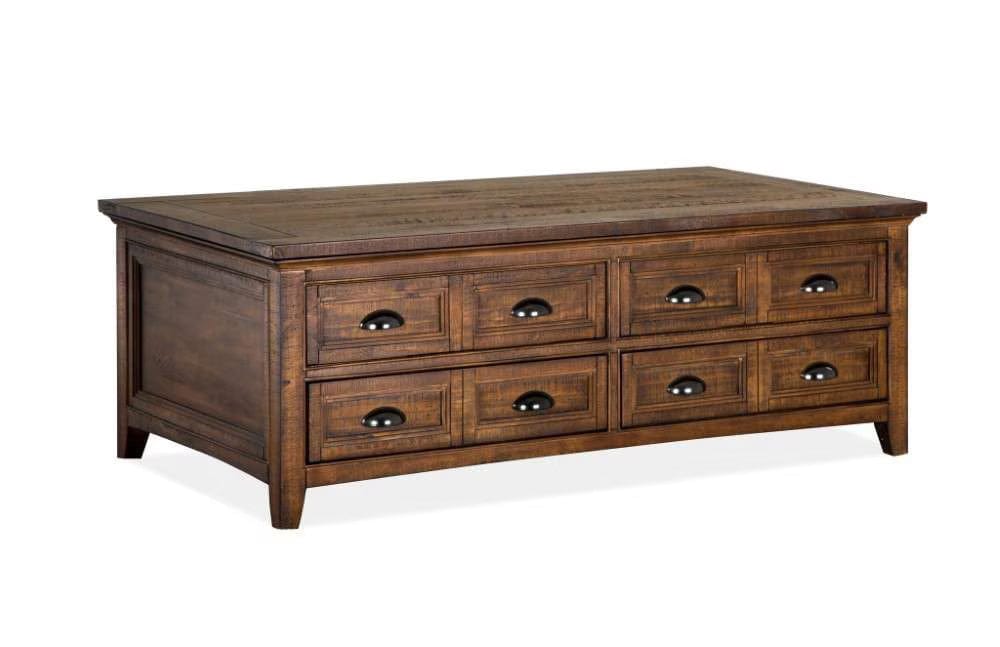 Henry & Mason - Silver Dune Lift Top Storage Cocktail Table with Casters in Toasted Nutmeg - AFA00695 view 1