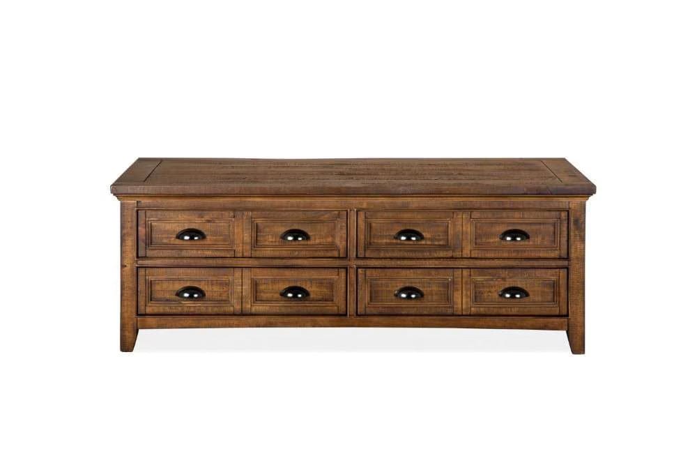 Henry & Mason - Silver Dune Lift Top Storage Cocktail Table with Casters in Toasted Nutmeg - AFA00695 view 2