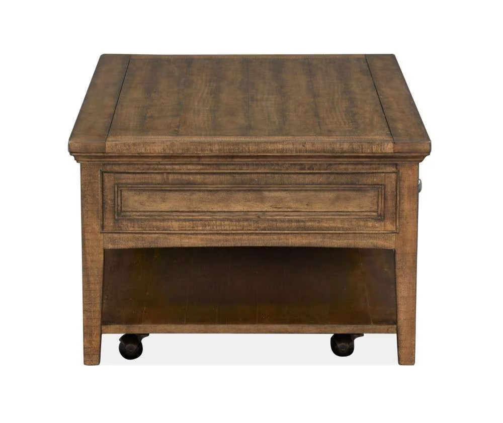 Henry & Mason - Silver Dune Rectangular Cocktail Table with Casters in Toasted Nutmeg - AFA00701 view 7