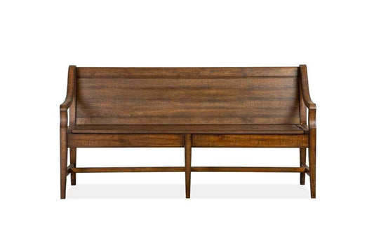Henry & Mason - Silver Dune Wood Bench w/Back KD - AFA00735 view 1