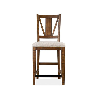 Henry & Mason - Silver Dune Wood Counter Chair w/Upholstered Seat (Set of 2) KD - AFA00744 view 1