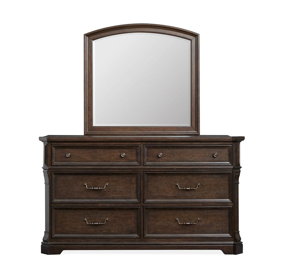 Henry & Mason  -  Silverbrook Tobacco Double Drawer Dresser With Landscape Mirror  - AFA00972 view 2