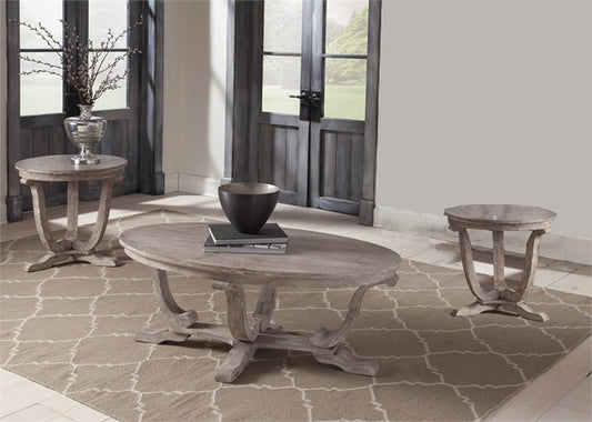 Henry & Mason - Slate Factory 3 Piece Set (1 Cocktail & 2 End Tables) in Stone White Wash with Wirebrush Distressing - AFA01548 view 1