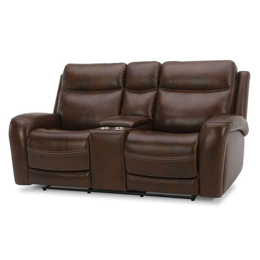 Henry & Mason - Sloane Loveseat with Console P2 & ZG in Cognac Leather - AFA03396 view 2