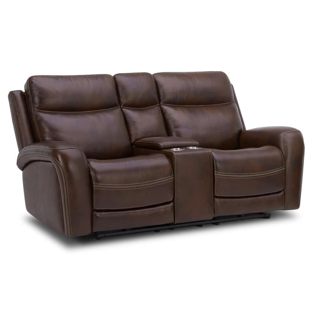 Henry & Mason - Sloane Loveseat with Console P2 & ZG in Cognac Leather - AFA03396 view 5