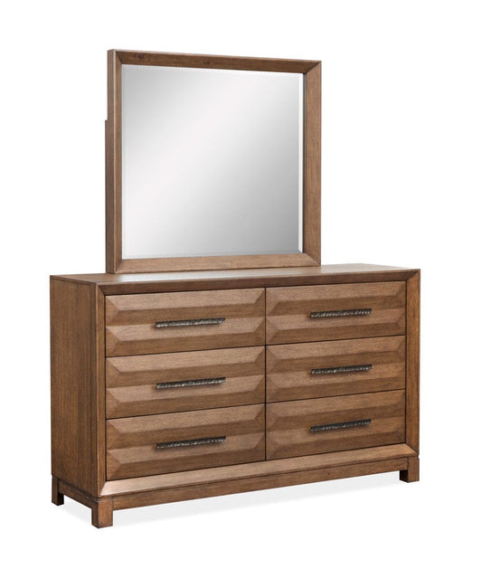 Henry & Mason  -  Solaryn Bourbon Brown Double Drawer Dresser With Landscape Mirror  - AFA00849 view 1