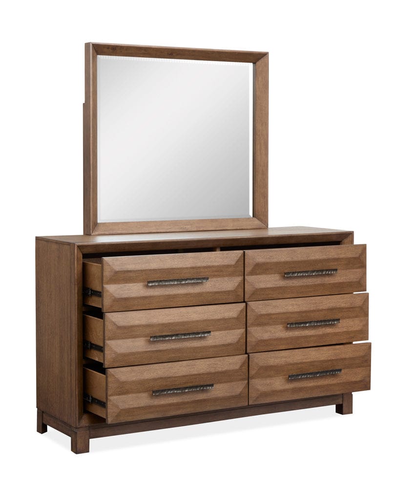 Henry & Mason  -  Solaryn Bourbon Brown Double Drawer Dresser With Landscape Mirror  - AFA00849 view 4