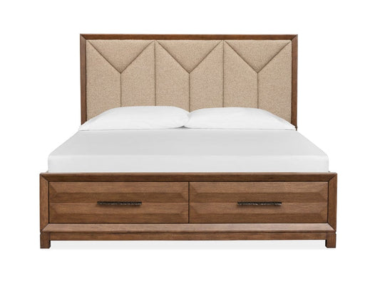 Henry & Mason  -  Solaryn Bourbon Brown King Upholstered Panel Storage Bed  - AFA00855 view 2