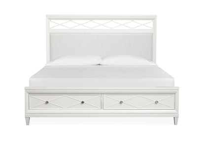 Henry & Mason  -  Springmere Whisper White California King Upholstered Panel Storage Bed  - AFA01277 view 3