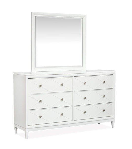 Henry & Mason  -  Springmere Whisper White Double Drawer Dresser With Landscape Mirror  - AFA01281 view 1