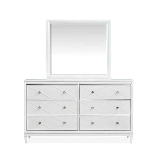 Henry & Mason  -  Springmere Whisper White Double Drawer Dresser With Landscape Mirror  - AFA01281 view 2