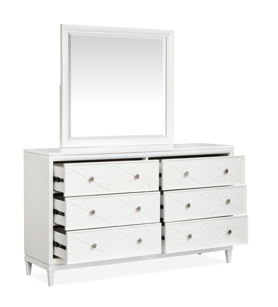 Henry & Mason  -  Springmere Whisper White Double Drawer Dresser With Landscape Mirror  - AFA01281 view 8