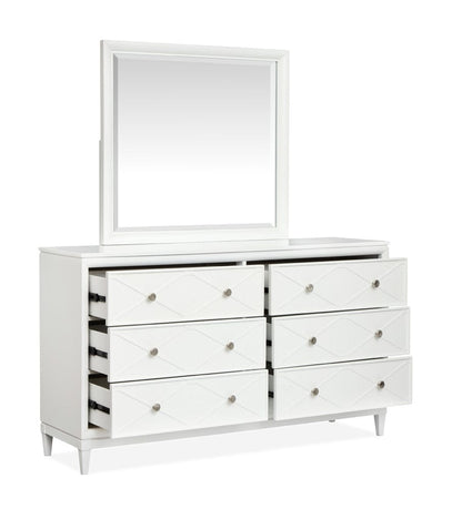 Henry & Mason  -  Springmere Whisper White Double Drawer Dresser With Landscape Mirror  - AFA01281 view 8