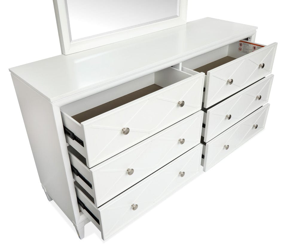 Henry & Mason  -  Springmere Whisper White Double Drawer Dresser With Landscape Mirror  - AFA01281 view 9