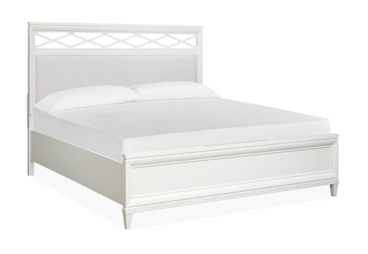 Henry & Mason  -  Springmere Whisper White King Upholstered Panel Bed  - AFA01284 view 1