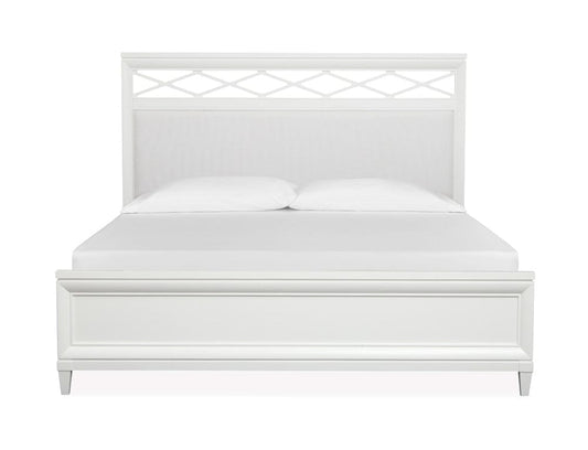 Henry & Mason  -  Springmere Whisper White Queen Upholstered Panel Bed  - AFA01287 view 2