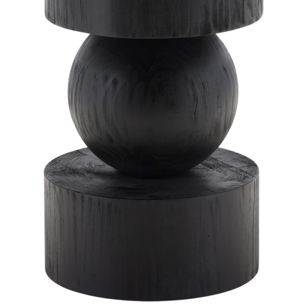 Henry & Mason - Stevie 52in Round Reclaimed Pine Wood Dining Table in Matte Black - DV7458 veiw 3