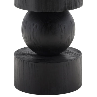 Henry & Mason - Stevie 52in Round Reclaimed Pine Wood Dining Table in Matte Black - DV7458 veiw 3