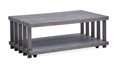 Henry & Mason - Stonevale Rectangular Cocktail Table with Casters in Weathered Gravel - AFA00236 view 1