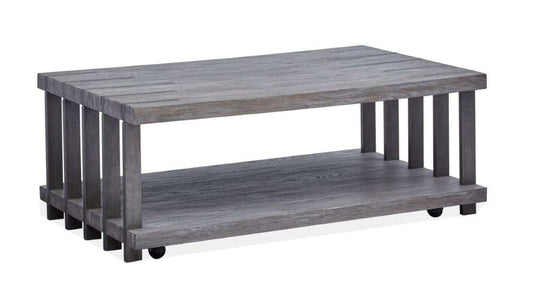Henry & Mason - Stonevale Rectangular Cocktail Table with Casters in Weathered Gravel - AFA00236 view 1