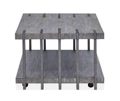 Henry & Mason - Stonevale Rectangular Cocktail Table with Casters in Weathered Gravel - AFA00236 view 3