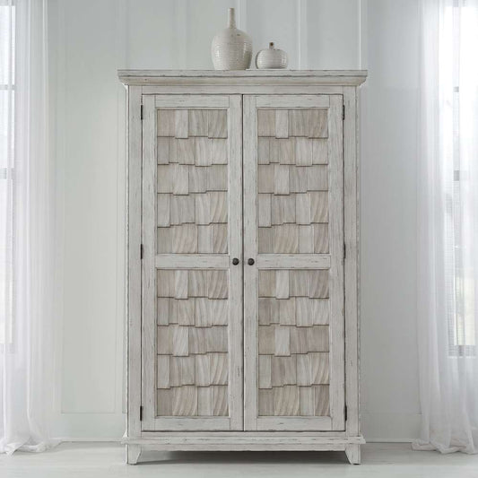 Henry & Mason - Stream Side Armoire in Riverstone White & Tobacco - AFA01872 view 1