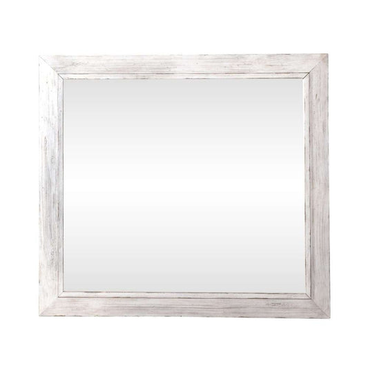 Henry & Mason - Stream Side Mirror in Riverstone White & Tobacco - AFA01873 view 2